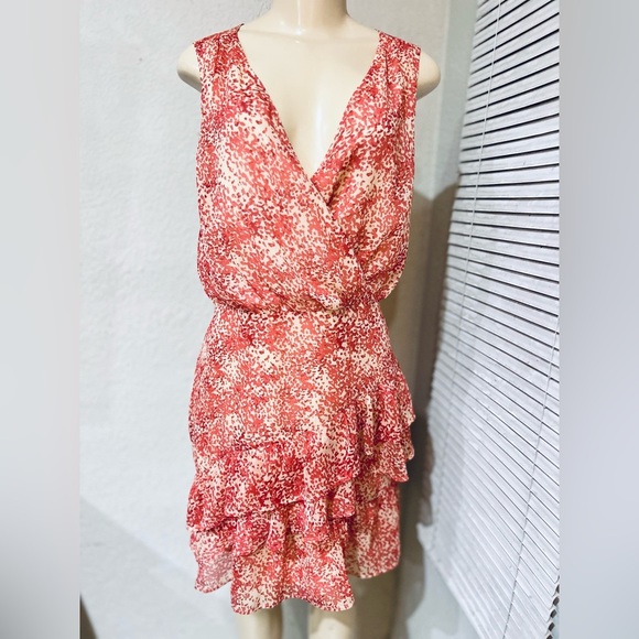 Express Paisley Ruffle Wrap Front Dress - Picture 6 of 13
